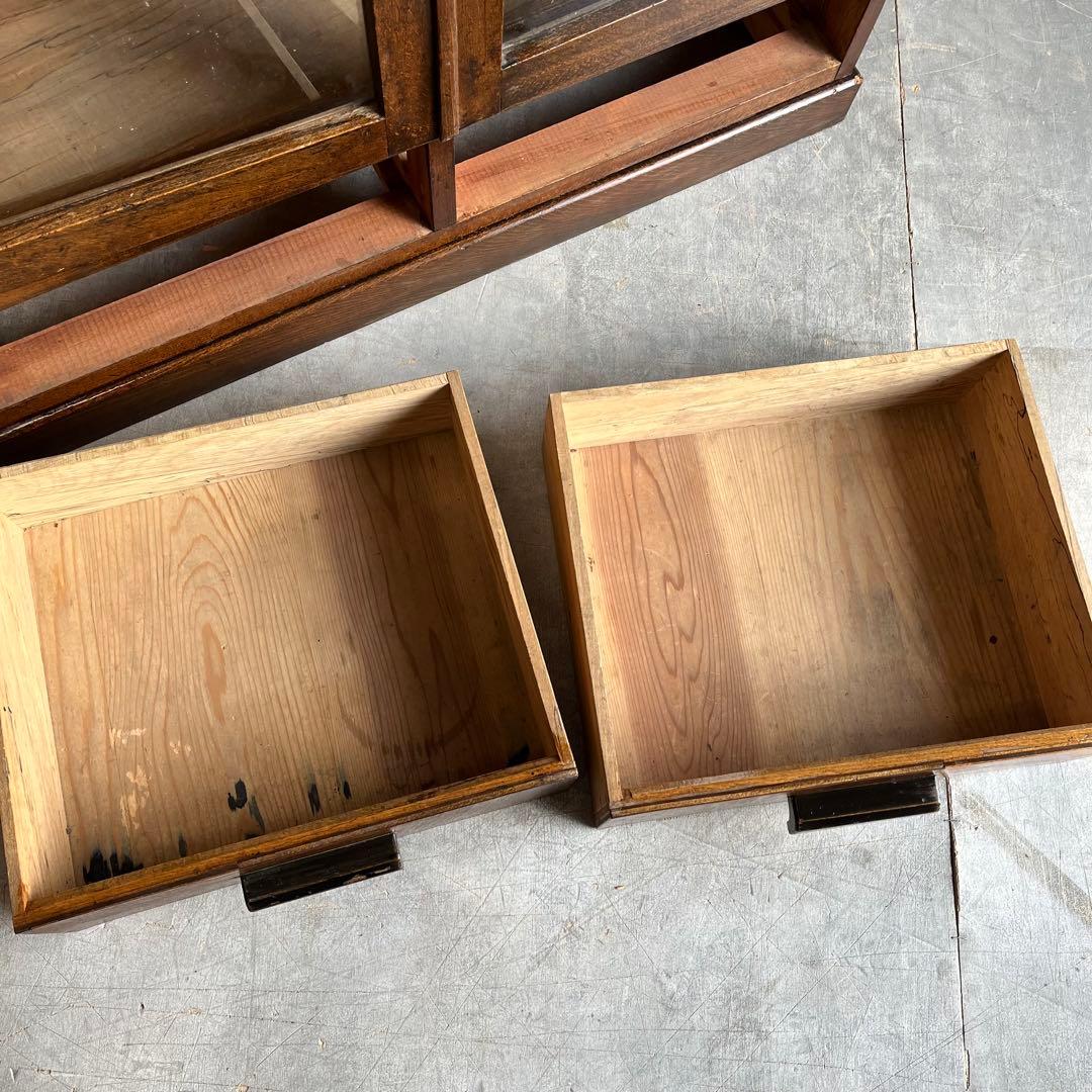 アンティーク ガラス 戸棚 チェスト キャビネット 飾り棚 昭和レトロ z395