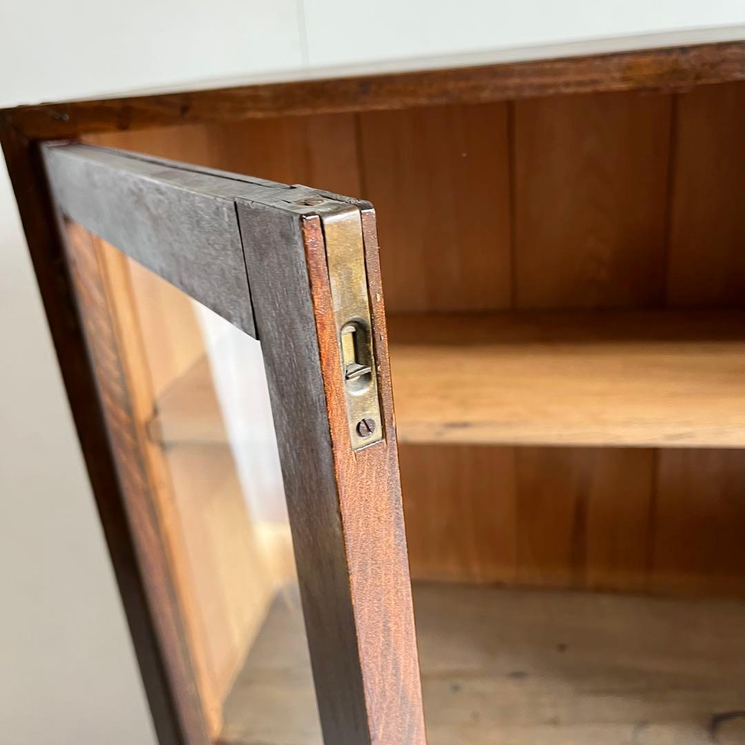 アンティーク ガラス 戸棚 チェスト キャビネット 飾り棚 昭和レトロ z395