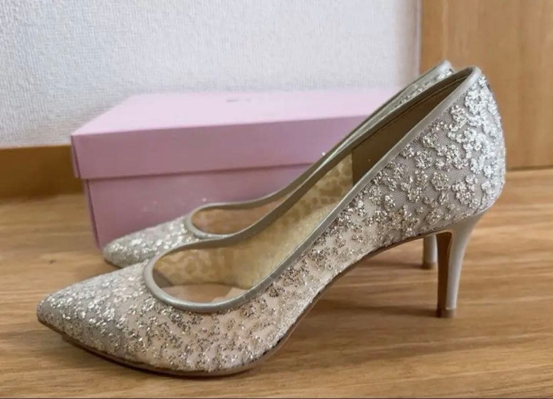 ★美品 DIANA シルバー グリッター パンプス25cm