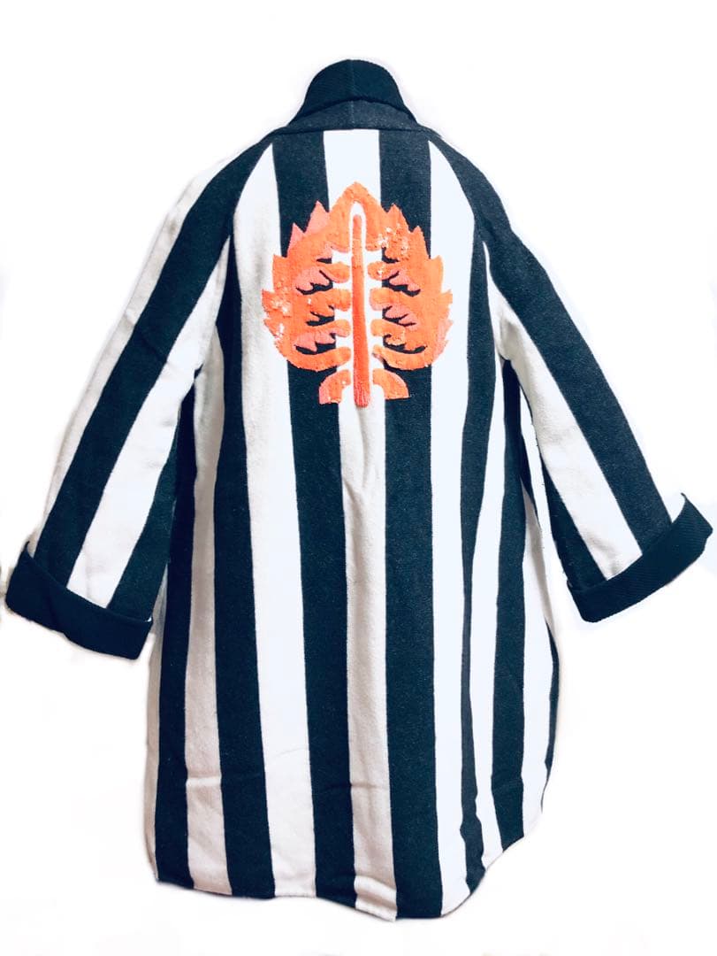 美品 UNDERCOVER 刺繍ガウンコート UCZ1302 黒白 カシミヤ