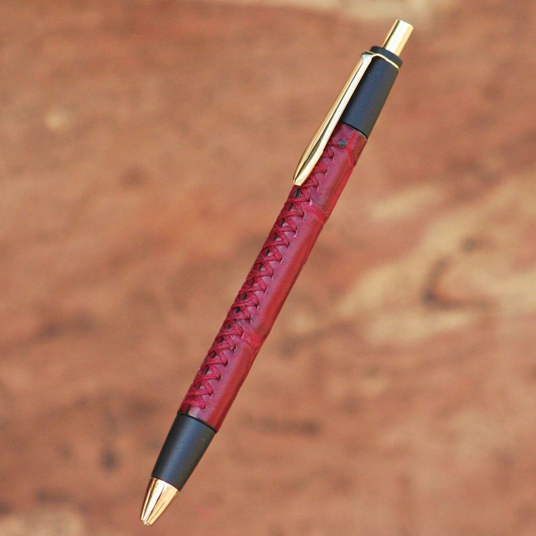 最安値　schicksal シックザール　革軸ペン　クリムゾンレッド　MP