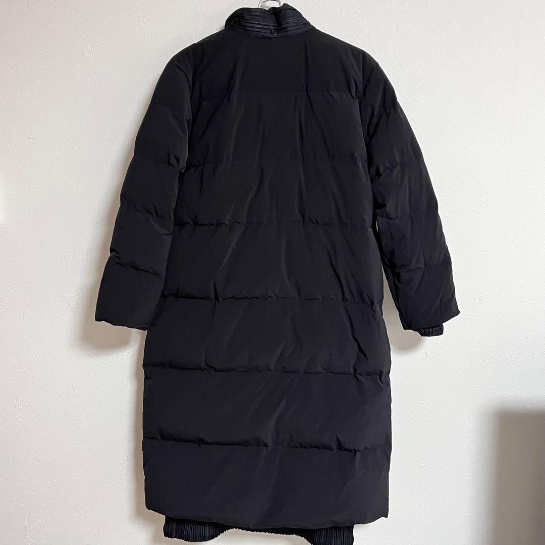 プリーツプリーズ ISSEY MIYAKE ロングダウンコート ブラック M