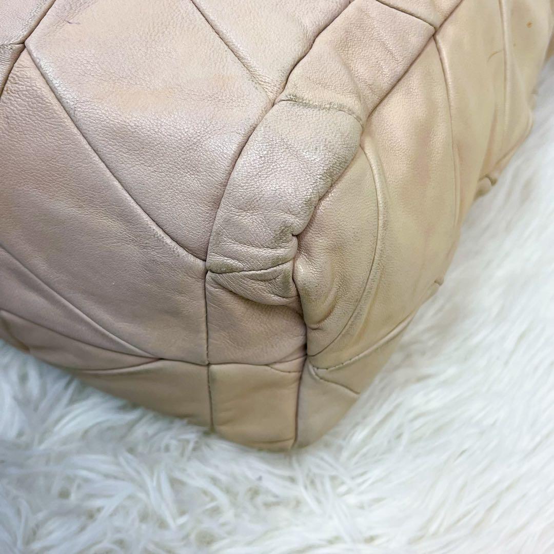 希少 ミュウミュウ トートバッグ プラスチックチェーン キルティング レザー