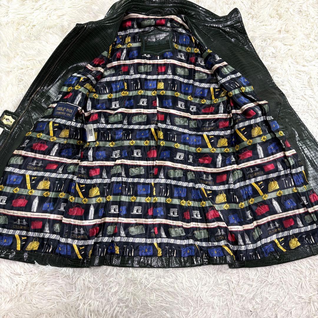 GOLD PFEILヴィンテージレザーコートカーキ