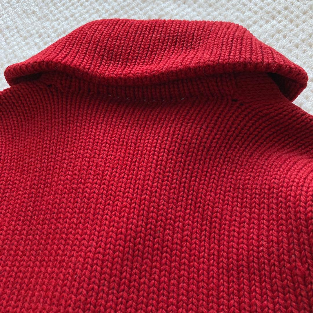 美品 30s 40s ビンテージ ショールカラー カーディガン ワインレッド