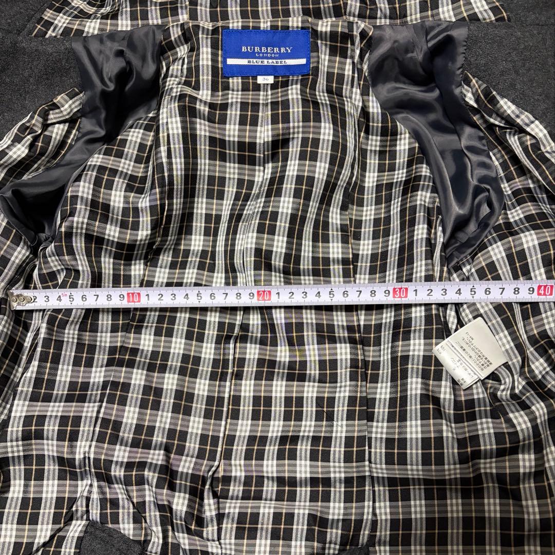 【美品】バーバリーブルーレーベル ダッフルコート ノバチェック ショート丈 36