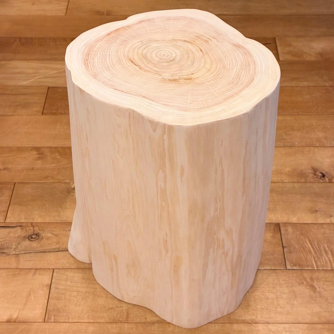 ひのき　丸太 スツール 椅子　No.1582