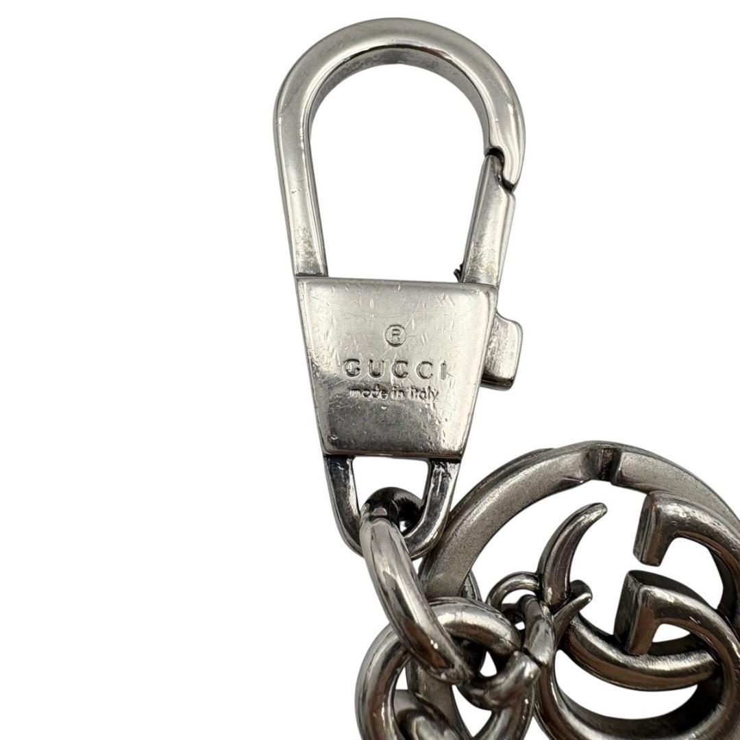 希少 GUCCI キーホルダー キーリング　バタフライ　ラインストーン　シルバー