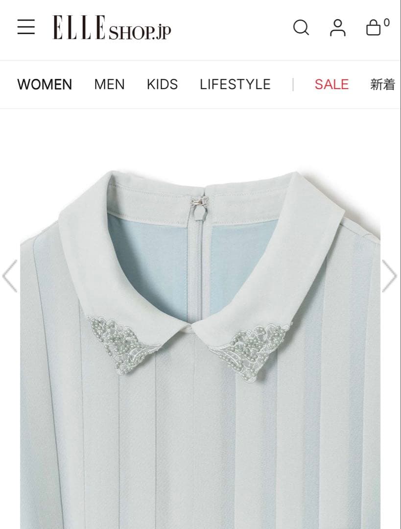 24年ANAYIアナイ5.9万円シアードビービジューカラーワンピース36ネイビー