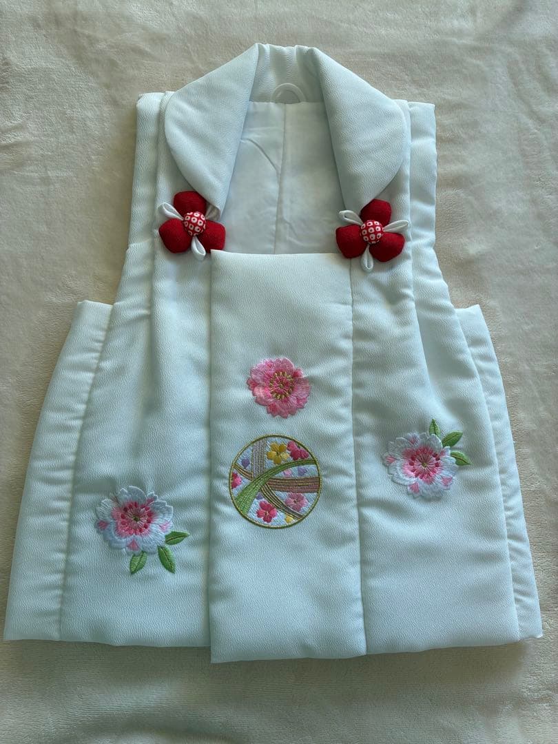 【美品】七五三 着物 3歳 女の子 被布セット 京都花ひめ ブランド 鞠　白/赤