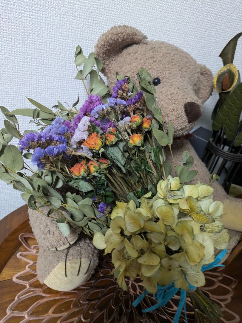 ドライフラワー★ナチュラルスワッグ★ミニ薔薇　紫陽花　インテリア♪1点物♪癒し♪