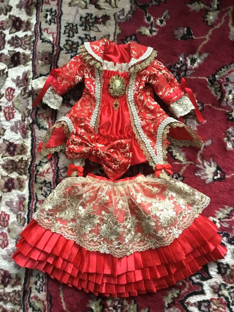 ふうちゃん　ビスクドール❤️真紅のトリステ、フランス人毛ウィッグ付❤️