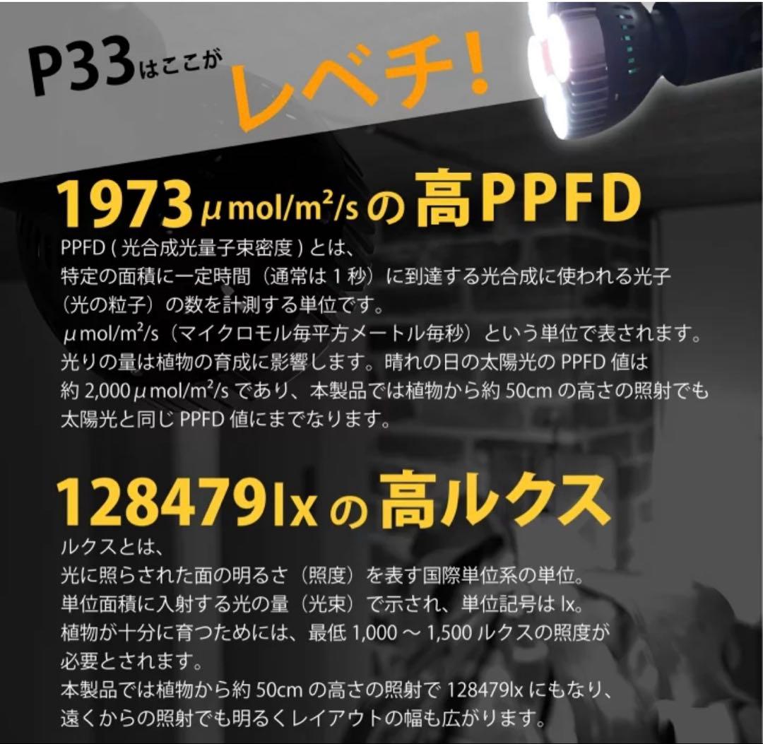 LEDSTAR P33 LED 植物育成ライト 植物　園芸　ビカクシダ　アガベ