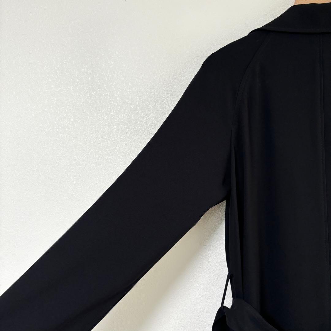 ののこ　セオリー　ベルト付きトレンチコート　アセテート　黒　裏地無し