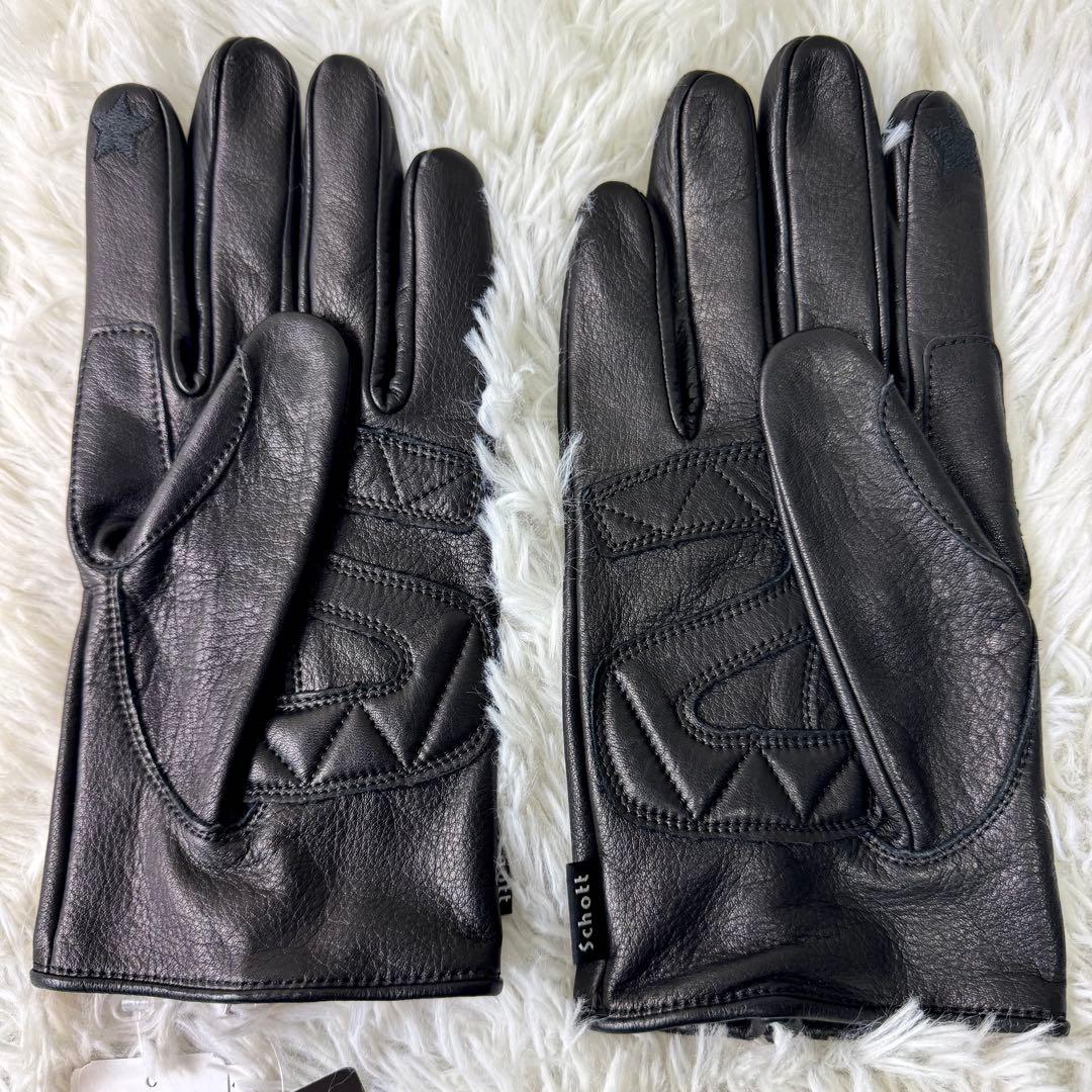 新品・タグ付き✨schott グローブ　手袋　レザー　ブラック　ワンスター　L