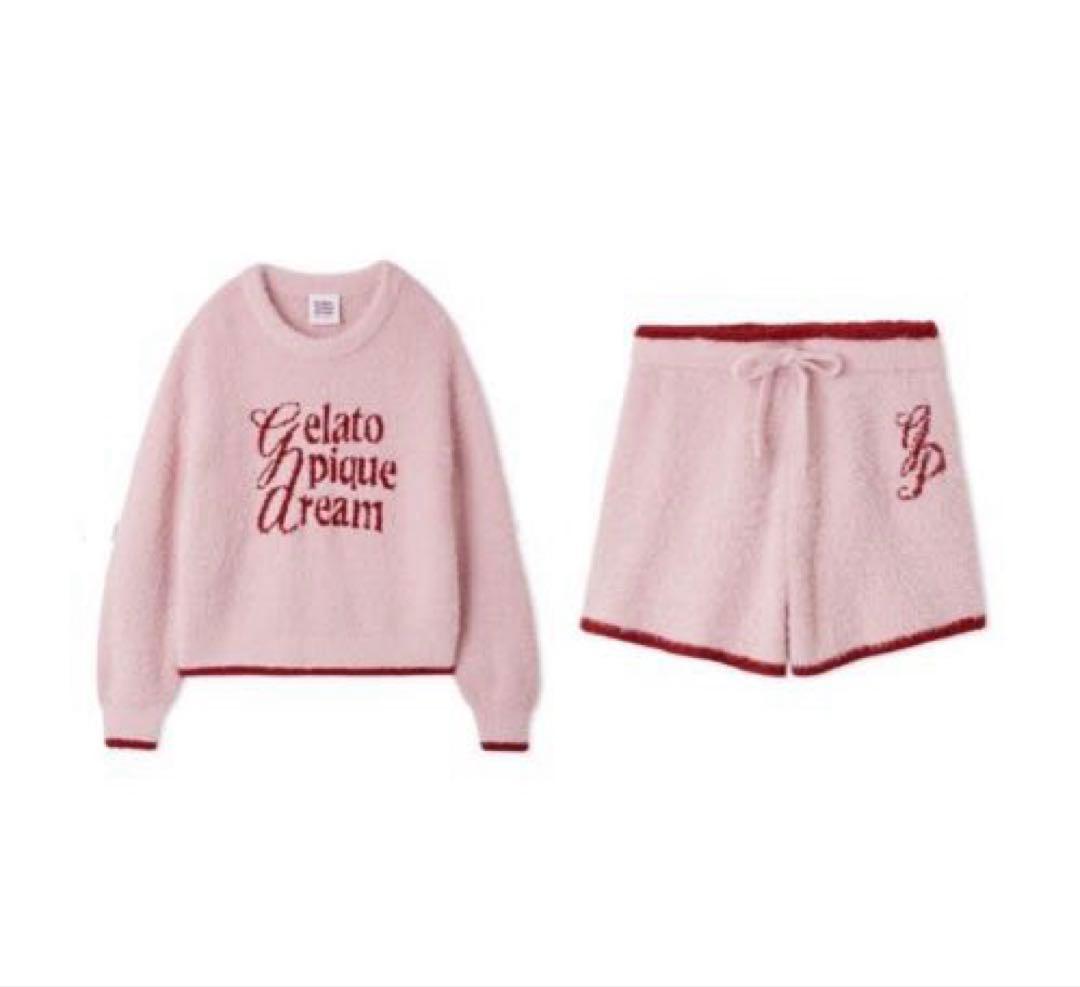 ジェラートピケ　ラメフェザープルオーバー&ショートパンツ