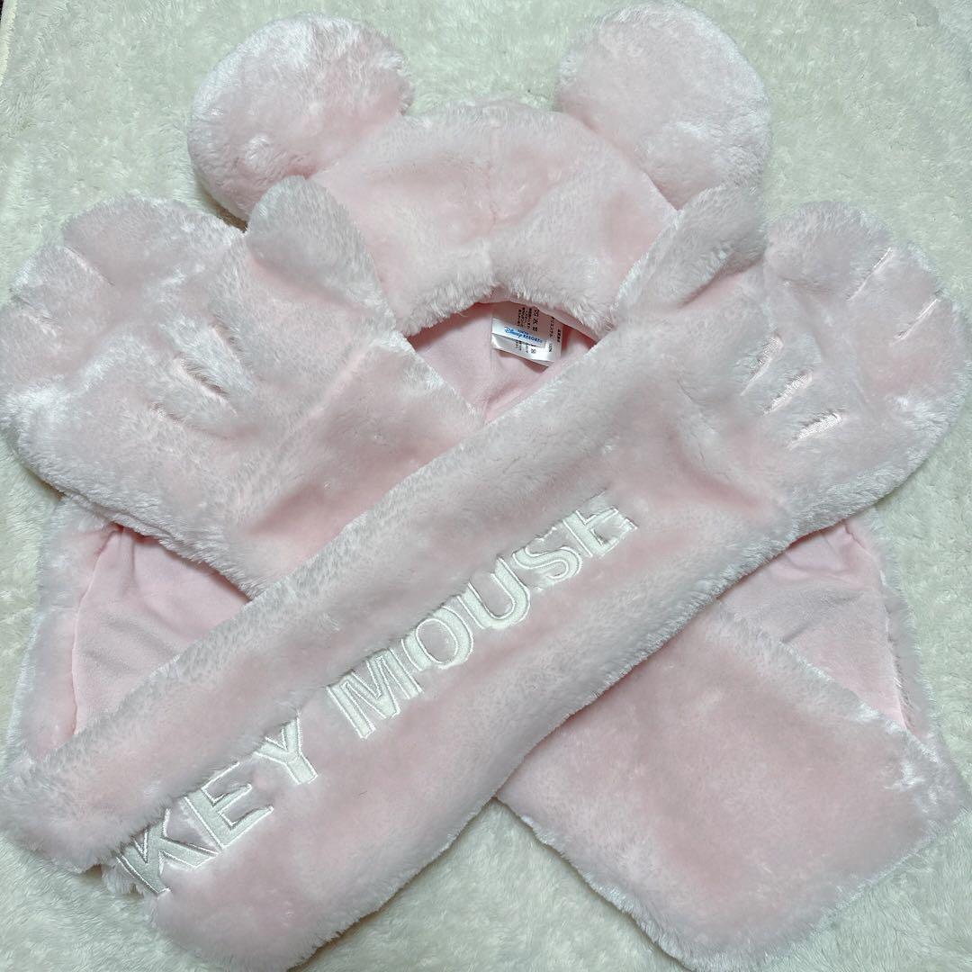 ディズニー　マフラーファンキャップ　ミニー　ピンク　ファンダーランド