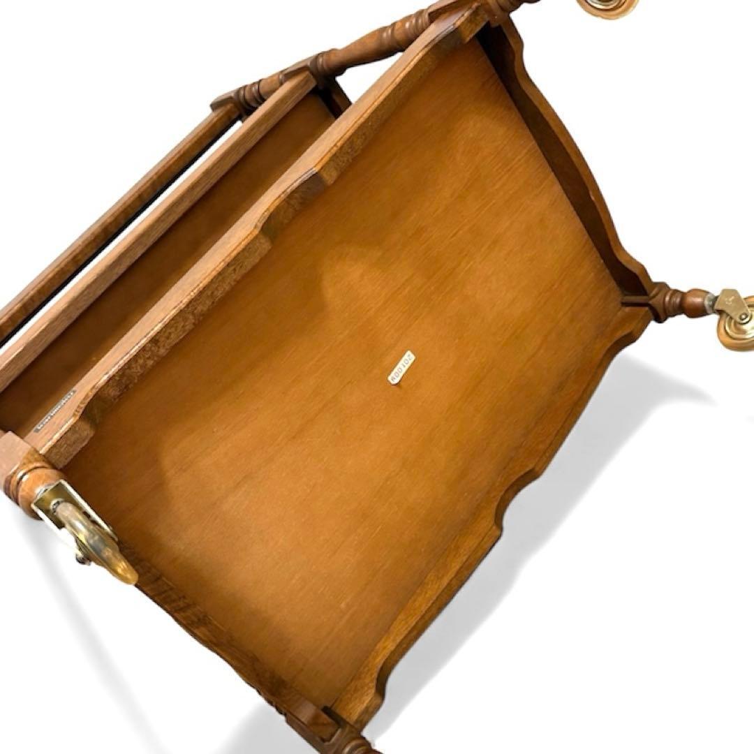 カリモク キッチンワゴン 3段 キャスター アンティーク トレー取外し可