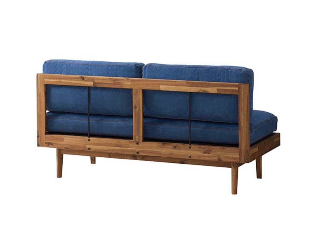 unico スウェラ L字(2脚)ソファーベンチ【星型のデニムクッション付き】