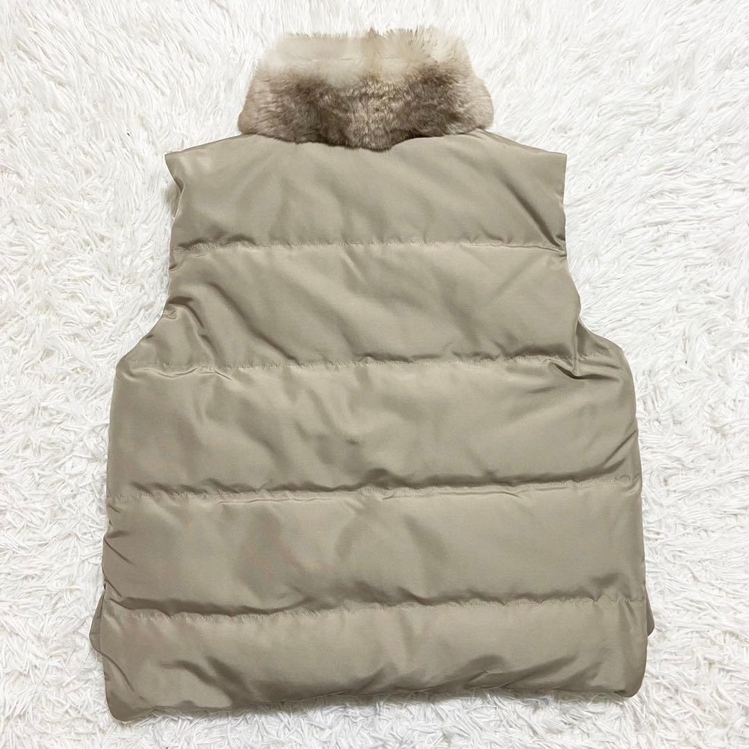 FOXEY フォクシー　ダウンベスト　ビジュー　ファー　チンチラ　ベージュ　40