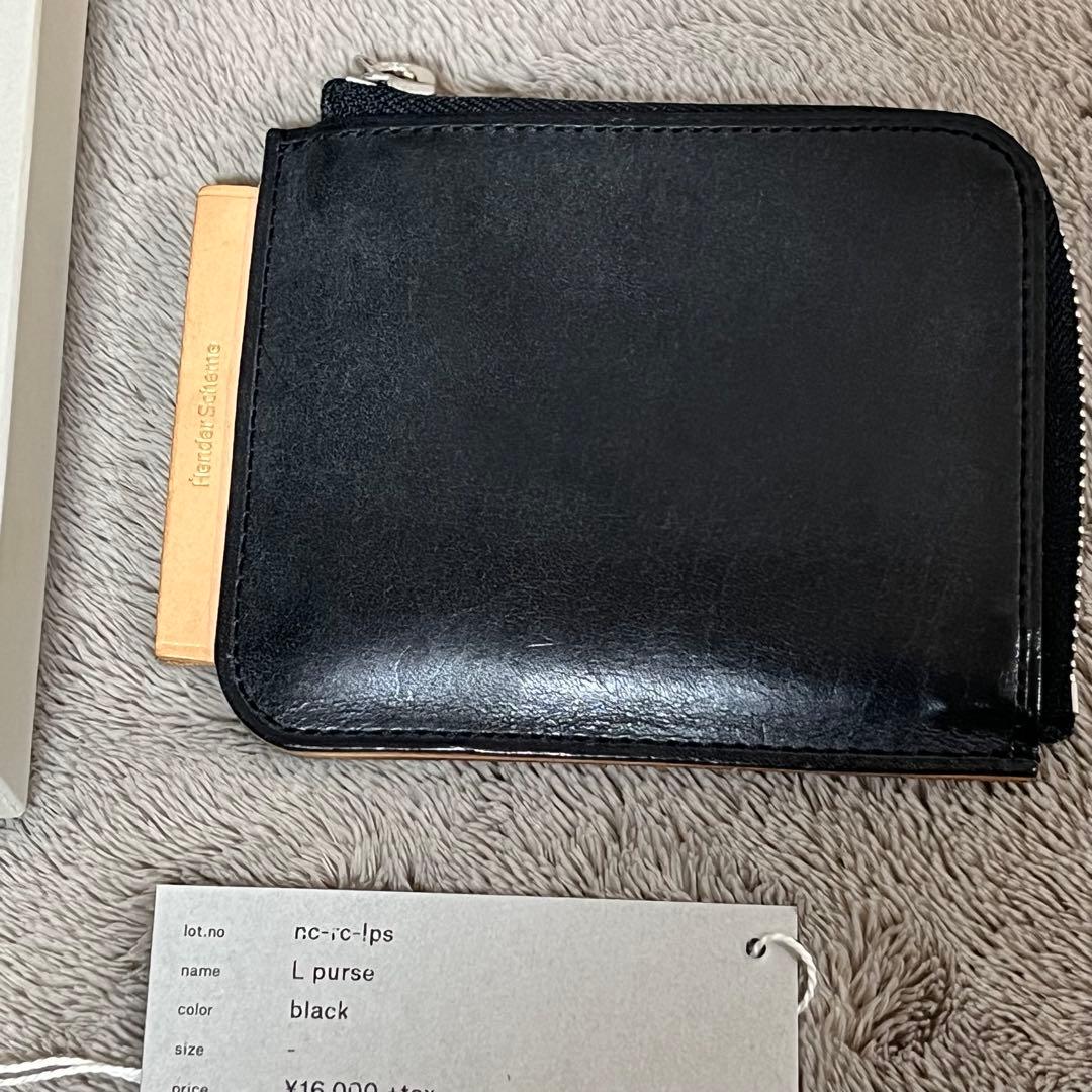Hender Scheme L purse 黒 二つ折り財布