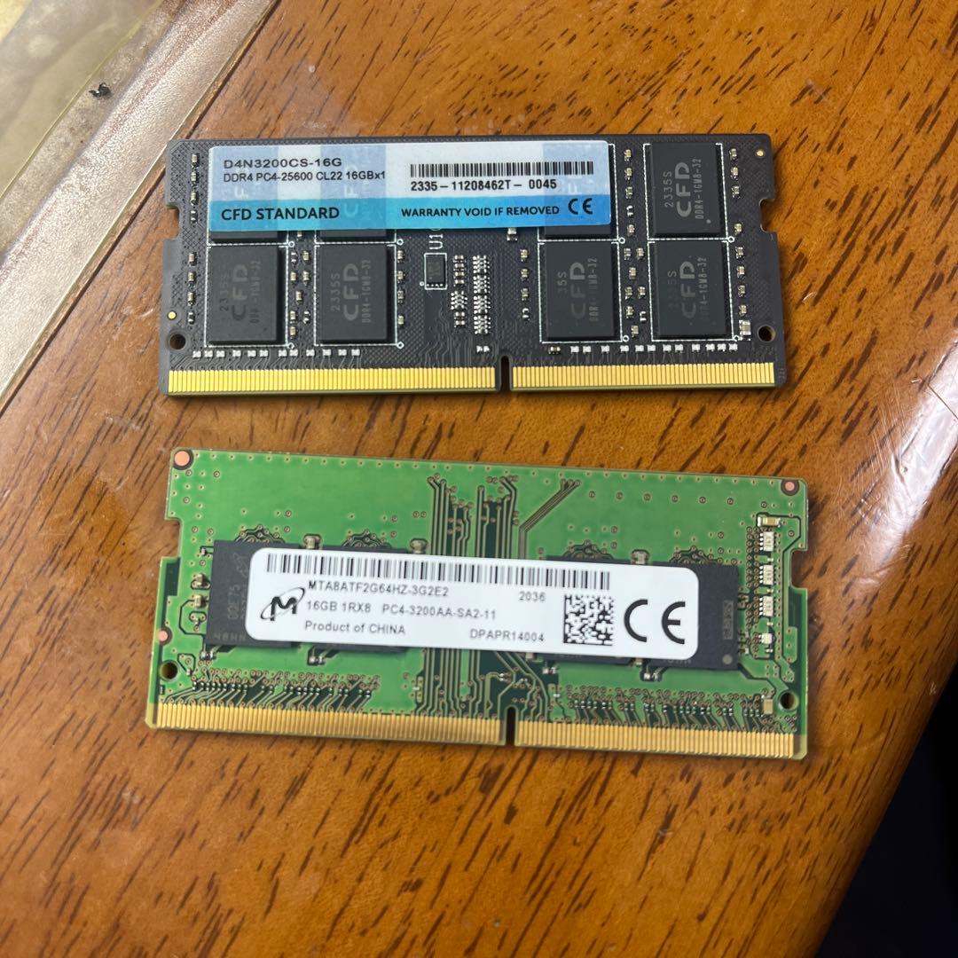 DDR4-3200 16×2枚 32GB ノート用　SO-DIMM
