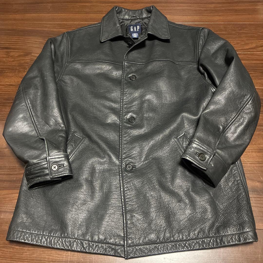 美品　希少　OLD GAP レザー カーコート ブラック L