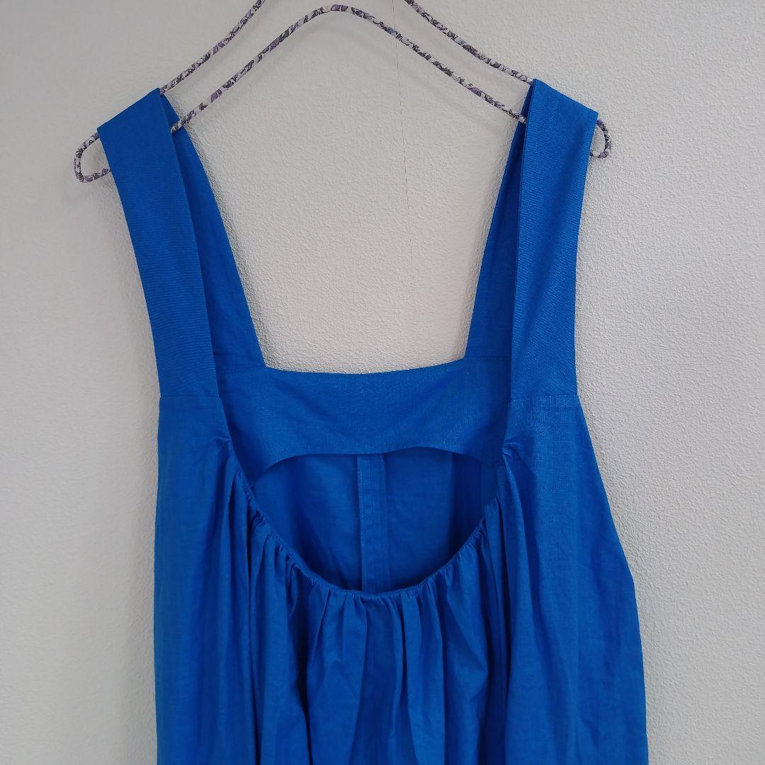 ヘリンドットサイ バックオープンドレス サロペットロングスカート