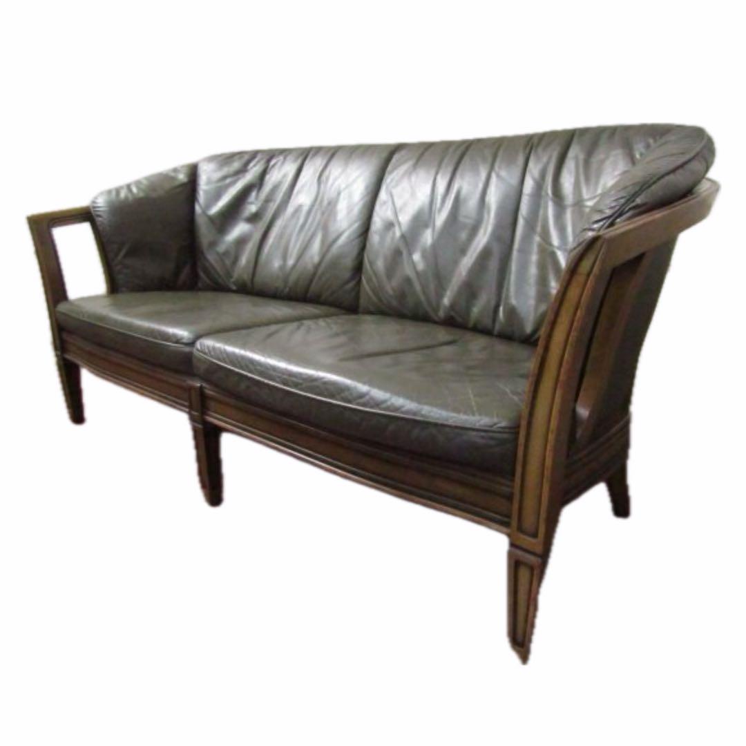 MARUNI 地中海ロイヤルシャルル総革クラシック ラブソファ