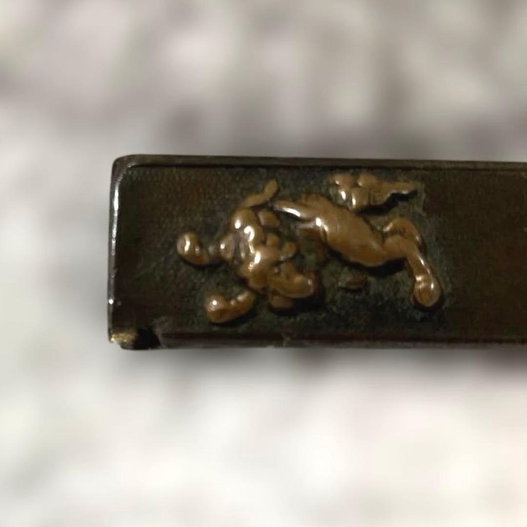 B-16 小柄　柄のみ　武具　刀装具　銅製　日本刀　アンティーク　美術品　工芸品