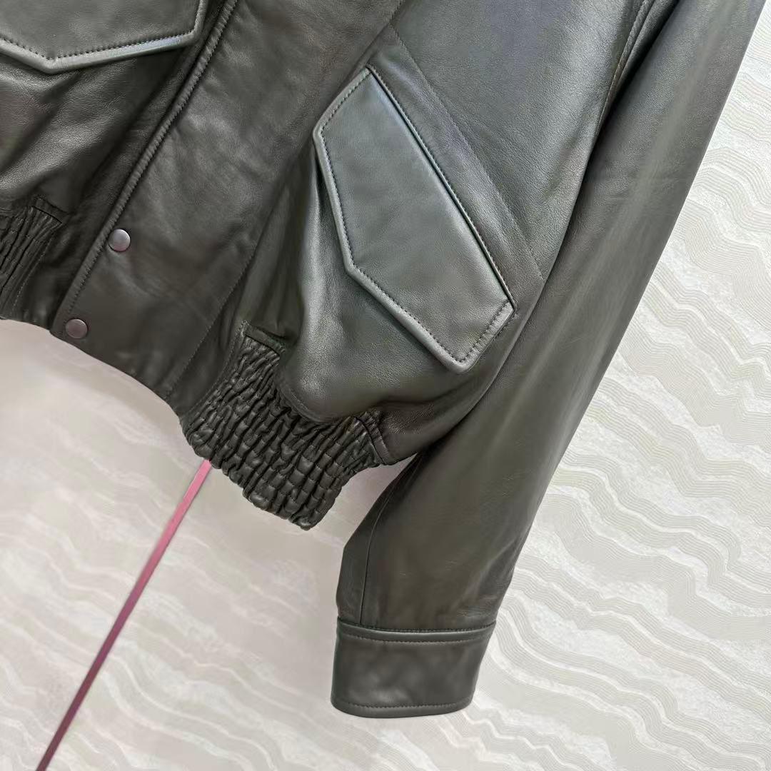 LEMAIRE ダークグレー レザー ジャンパー