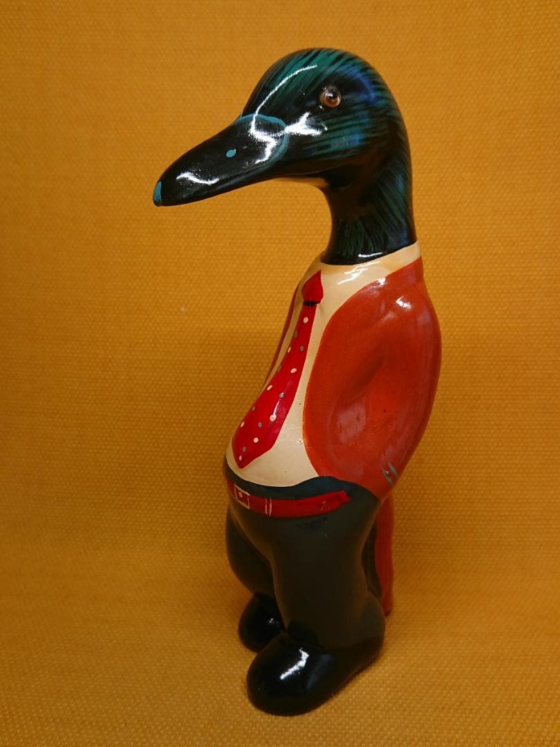 【美品】人形　カモ　陶器　ビンテージ　ヨーロッパ　置物　工芸品　美術品
