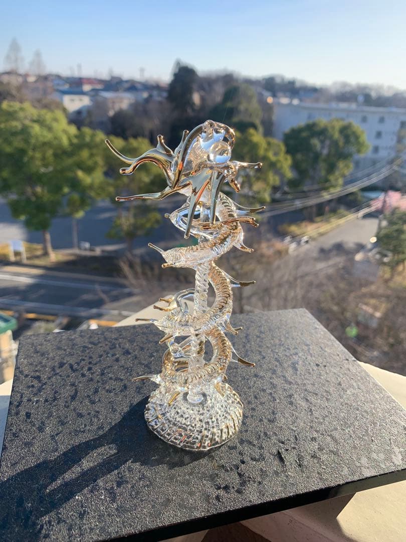高級手作りガラス製ドラゴンオブジェ