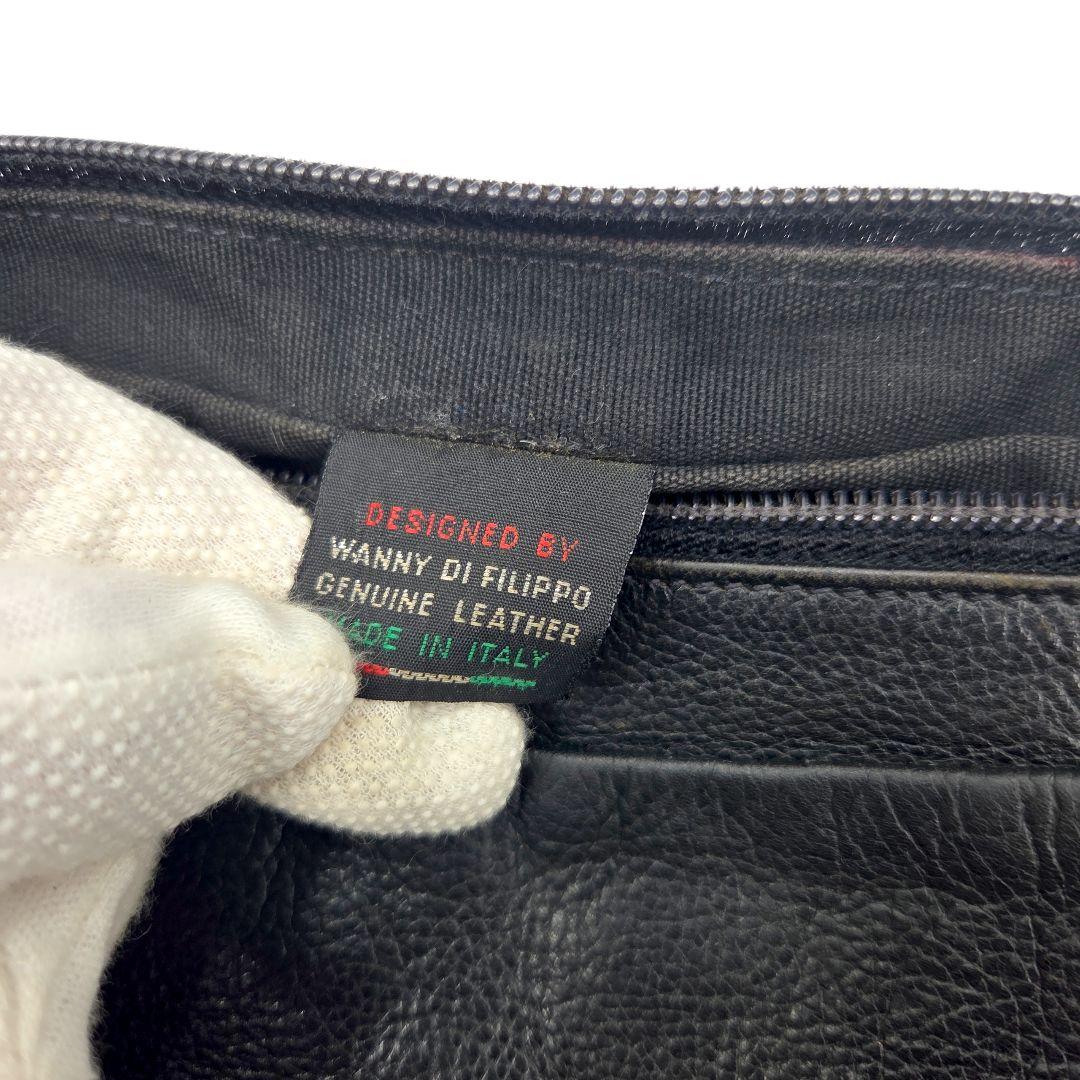 IL BISONTE ボディバッグ レザー ロゴ 長さ調整 黒 ユニセックス