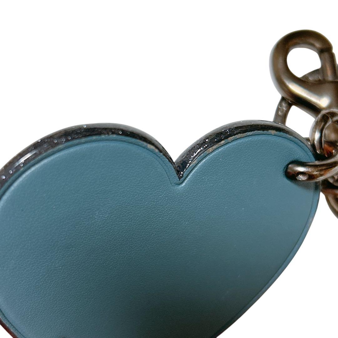 1月14日まで★美品COACH チャーム 2点セット ハート レザー ブルー