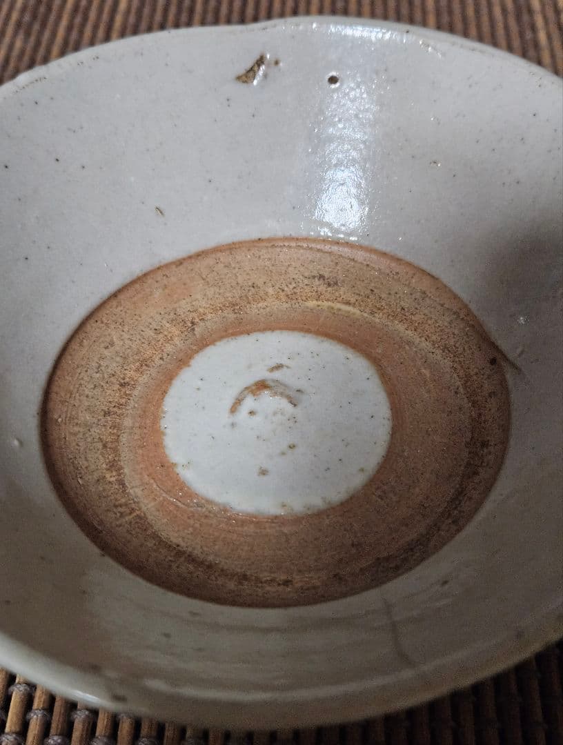 中国古美術】古玩　明代　南方系　青花　古染付　花図　茶碗　古安南　荒木高麗茶碗