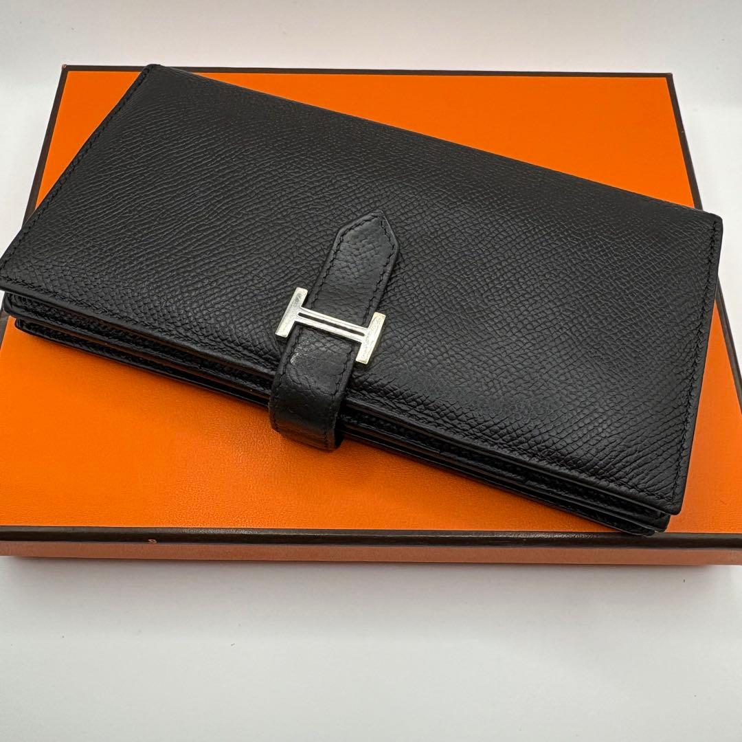 超人気✨ HERMES エルメス ベアンスフレ ブラック ノワール　長財布