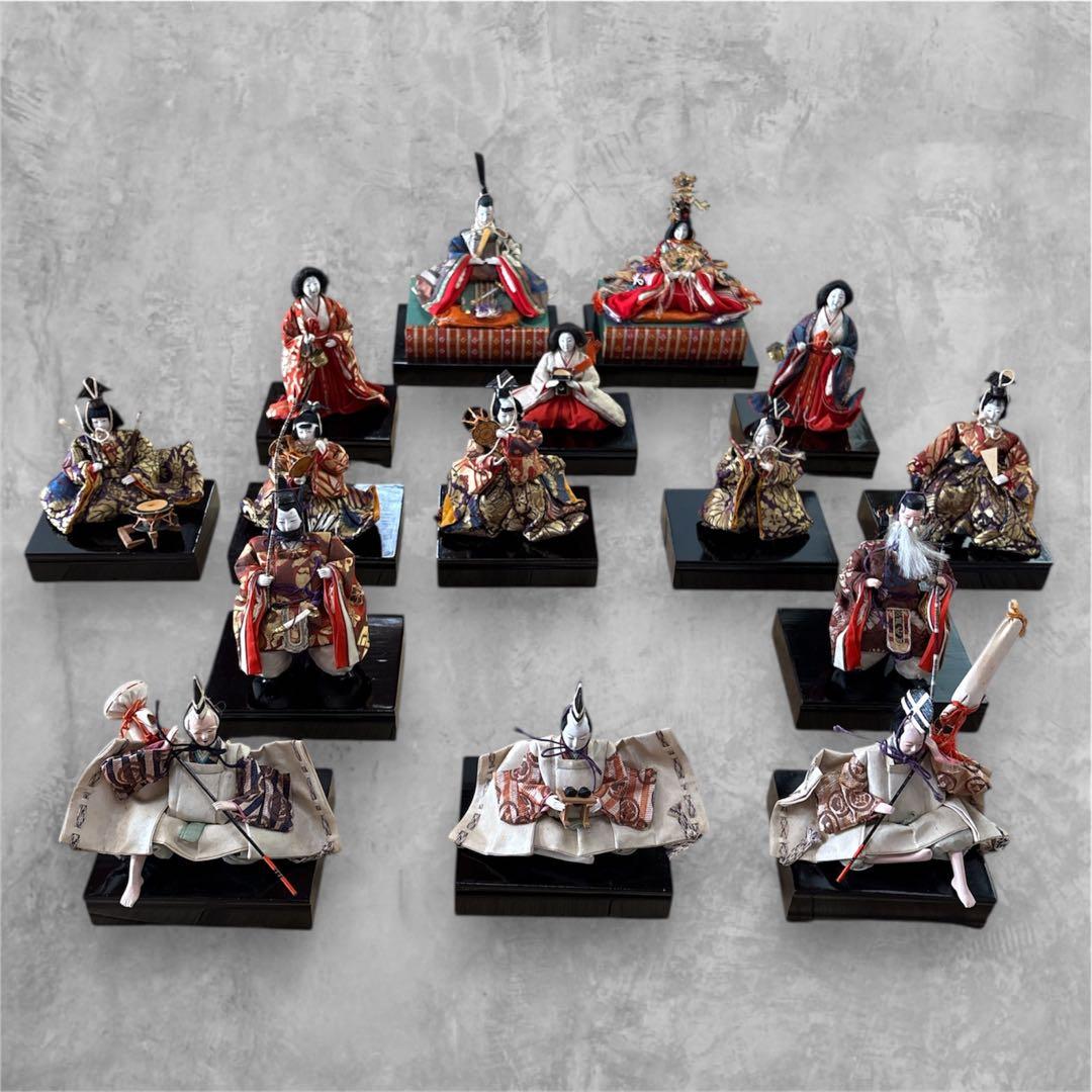 雛人形 十五人飾り 明治 三八 アンティーク　レトロ