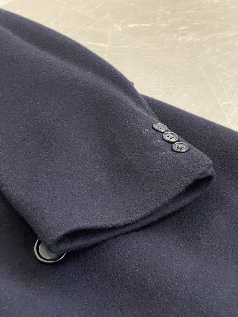 【サヴィル・ロウ】カシミヤ ダブルチェスターフィールドコート ネイビー