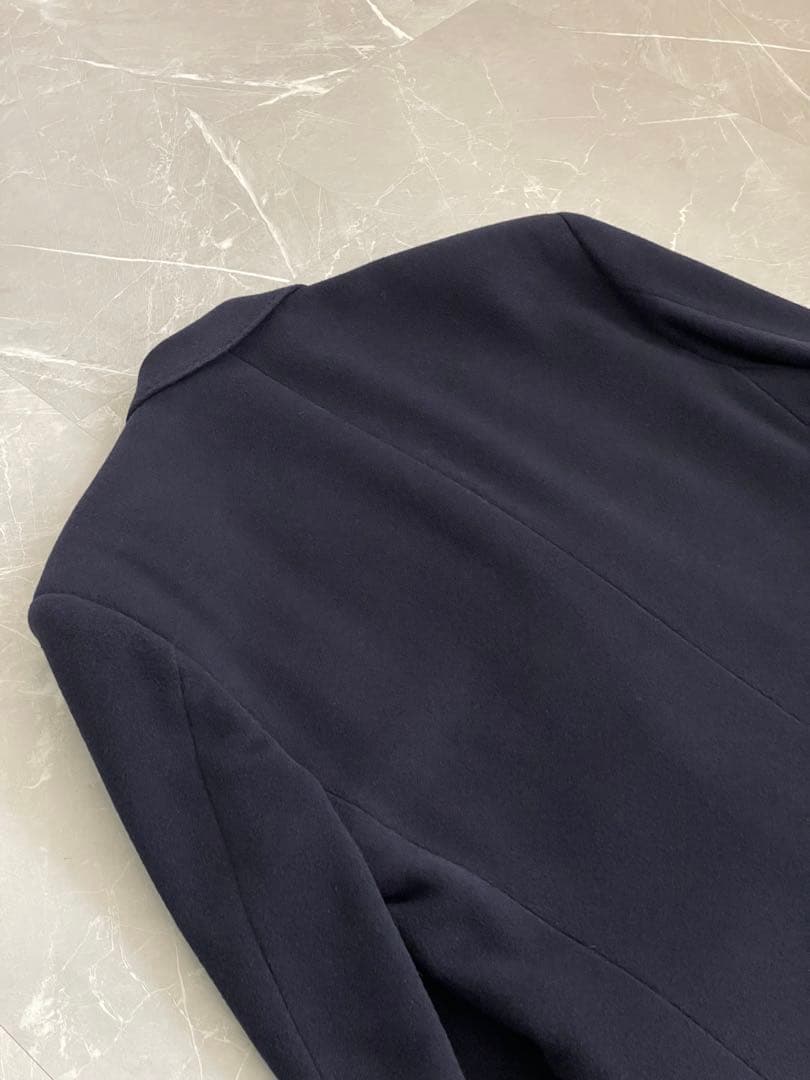 【サヴィル・ロウ】カシミヤ ダブルチェスターフィールドコート ネイビー