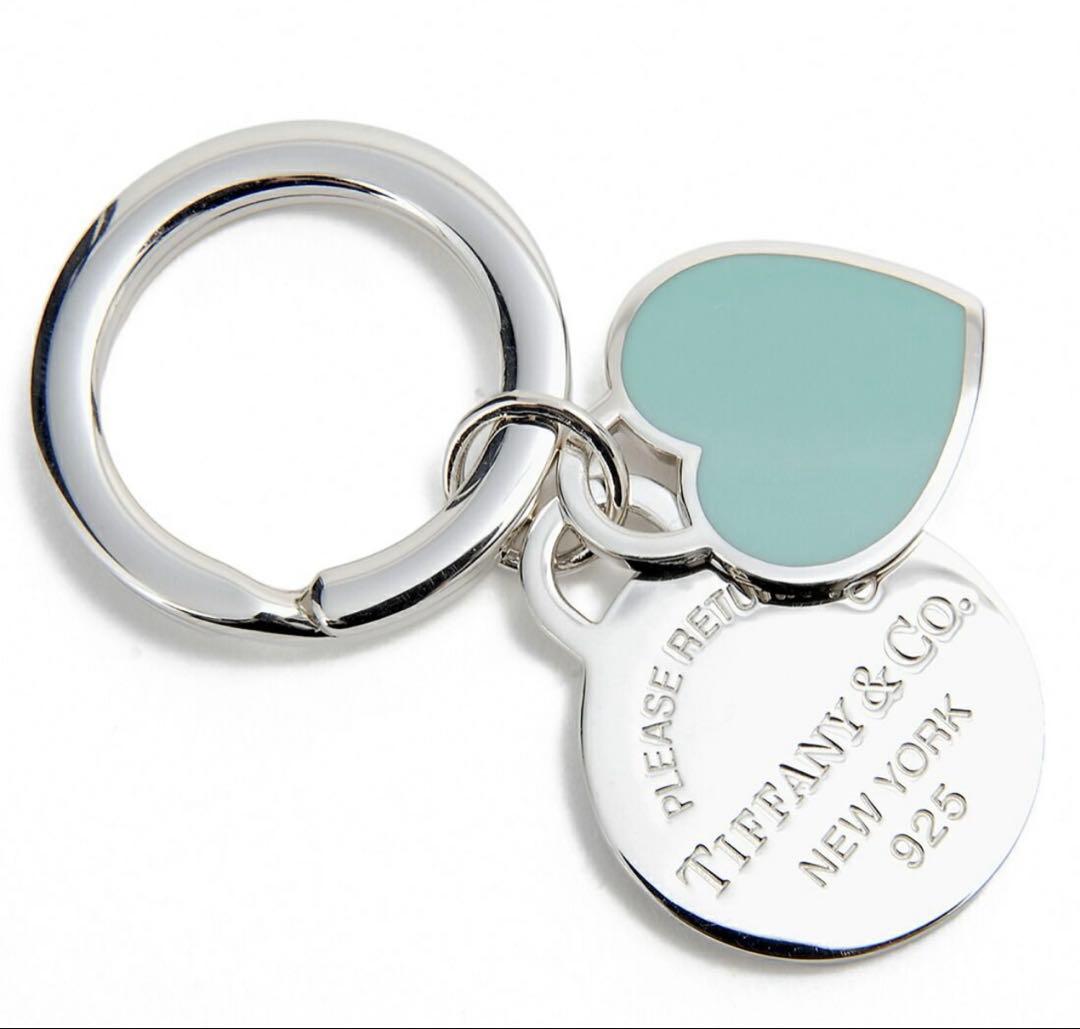 Tiffany & Co. ダブル ハート タグ キーリング　ほぼ新品