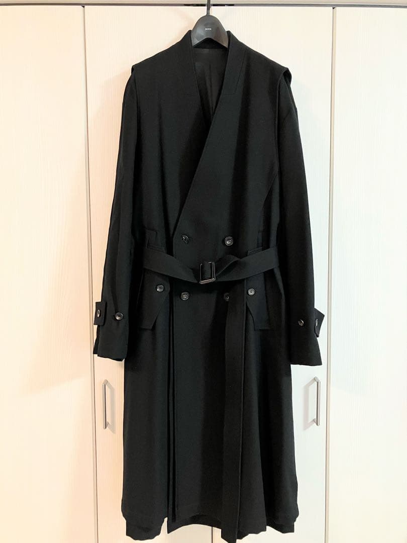 【stein】OVERSIZED LINEAR NO COLLAR COAT