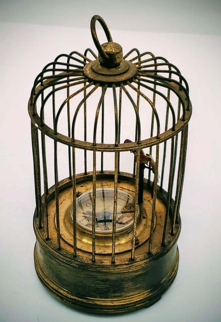 レトロ　鳥籠　置時計　目覚まし時計　稼働 ヴィンテージ　アンティーク