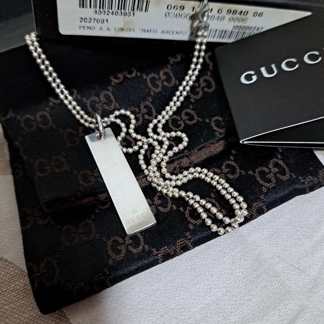 正規品　GUCCI　タグ プレートネックレス　シルバー925　箱　布袋付き