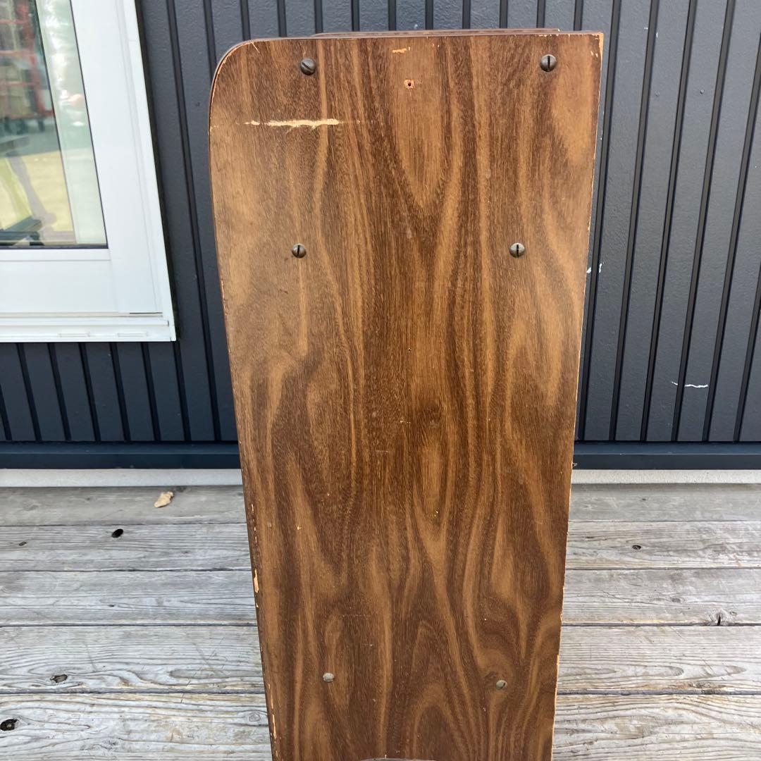 昭和レトロ 木製コンソールテーブル 電話台 コールキャビネット レザー張り 黒