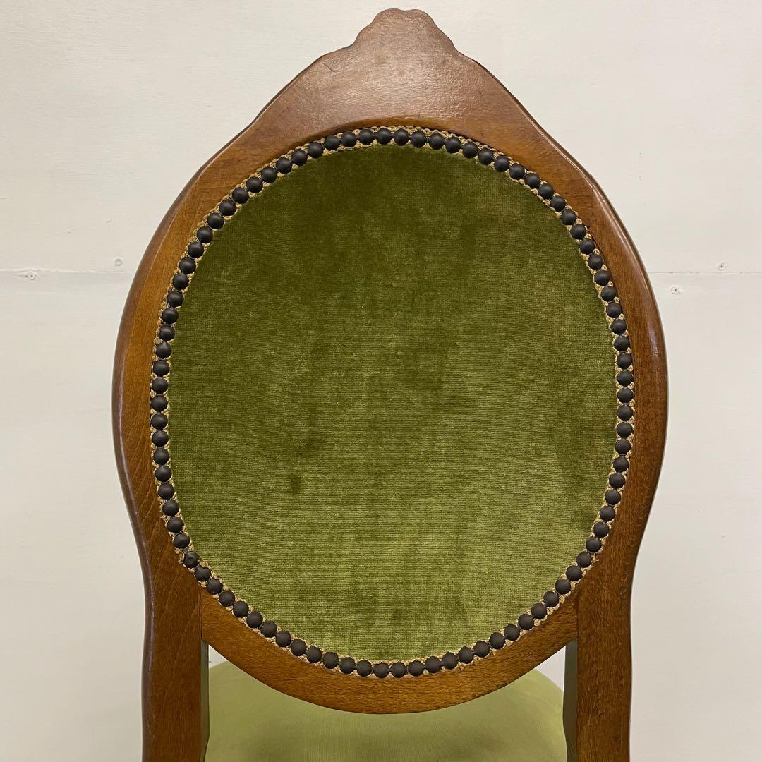 u*6様 アンティーク調 椅子 猫脚 オリーブグリーン イタリア製