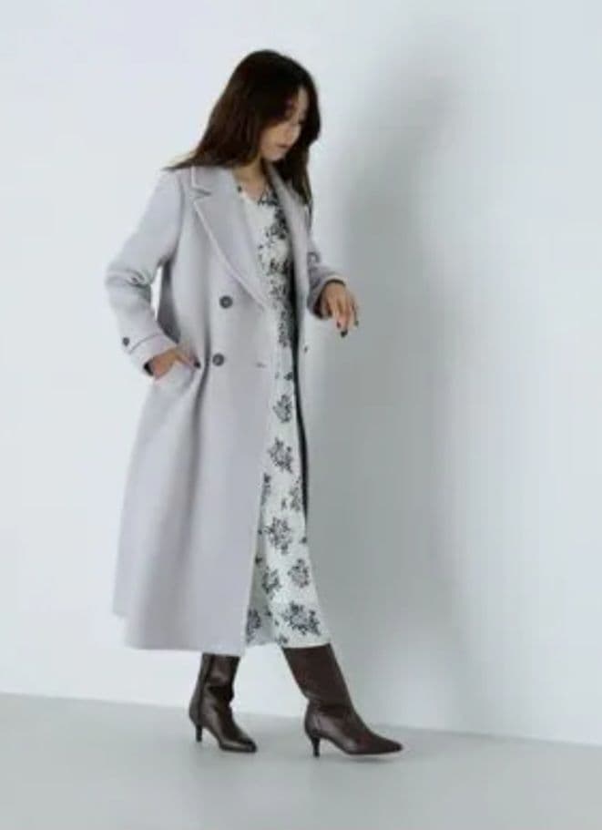 【完売品】24AW　ナチュラルビューティー　ビッグカラーダブルチェスターコート