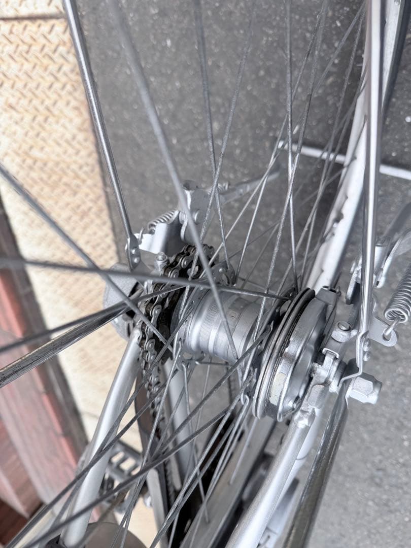 大阪府　パナソニック　シルバー 電動アシスト自転車 前バスケット付き