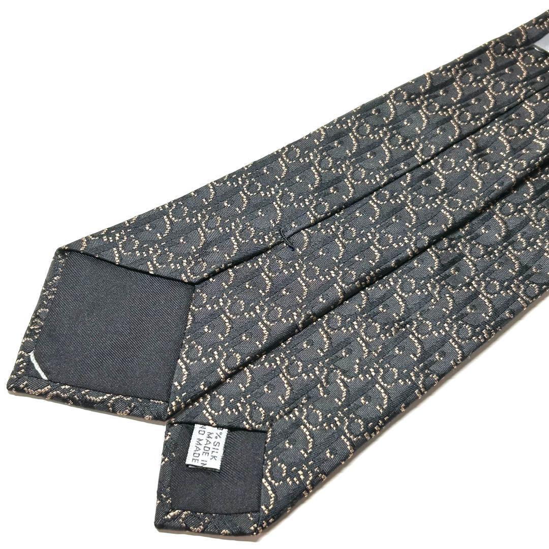 【未使用に近い✨】ディオールオム ネクタイ チャコールグレー トロッター 総柄