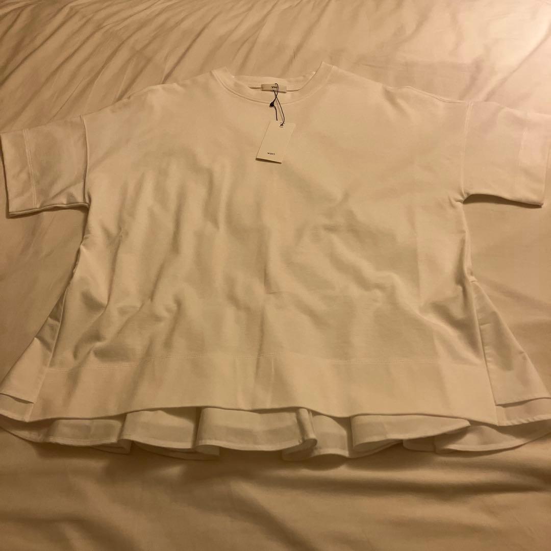 【新品・未使用】yori ソリッドバックフレアTee ホワイト Tシャツ 半袖